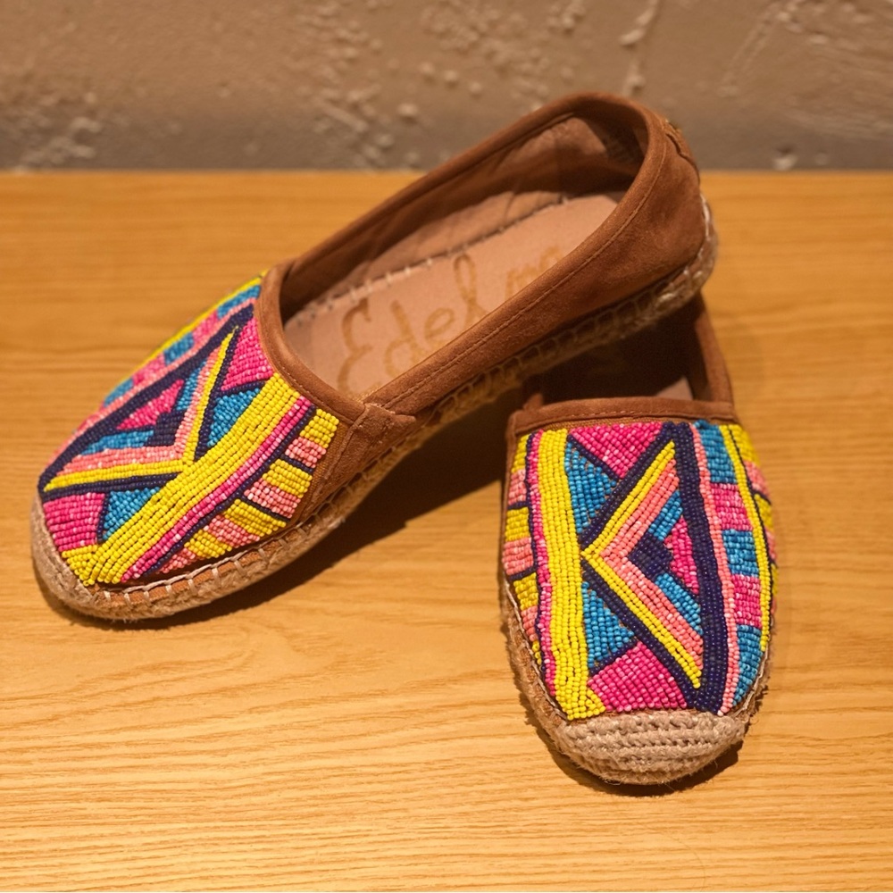 Sam Edelman Beaded and Suede Espadrilles